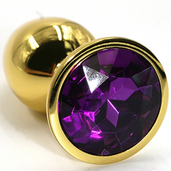 Золотая пробка с фиолетовым кристаллом