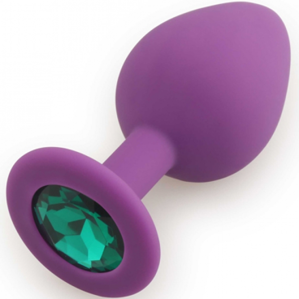 Runyu Silicone Butt Plug Small, фиолетовый/темно-зеленый Маленькая анальная пробка, из силикона с кристаллом