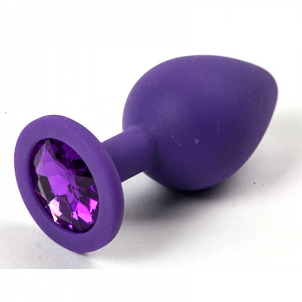 Фиолетовая силиконовая пробка с фиолетовым кристаллом Medium