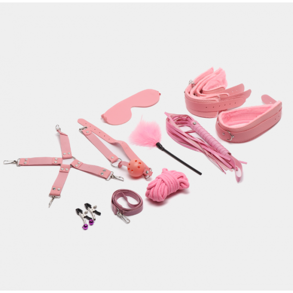 Набор БДСМ розовый, 10 предметов