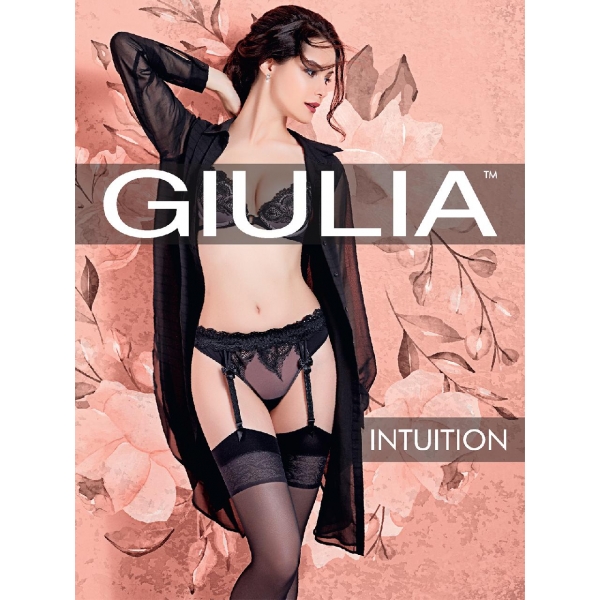 Чулки под пояс Giulia Intuition 01 черные, XS/S