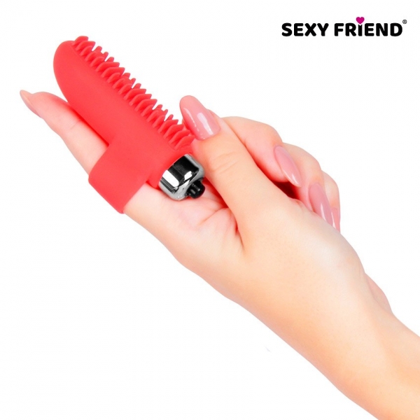 Мини вибратор на палец красный Sexy Friend