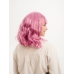 Парик каре кудрявые ярко-розовые волосы с челкой
