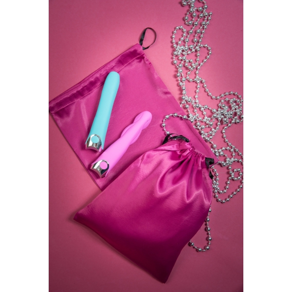 Атласный мешочек для хранения игрушек розовый