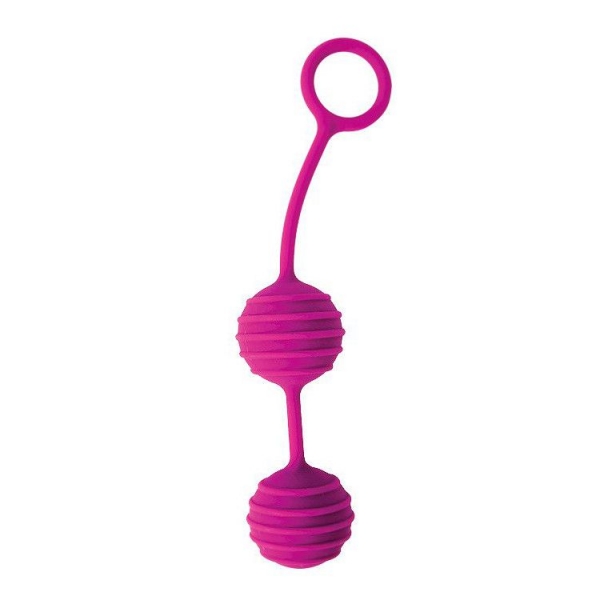 Розовые вагинальные шарики с ребрышками "Cosmo"
