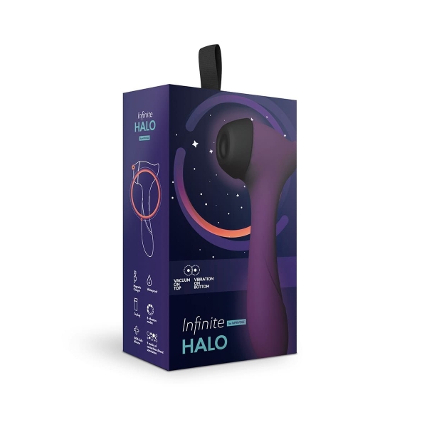Бесконтактный стимулятор клитора и вибратор Le Frivole Infinite Halo, фиолетовый, 2 в 1