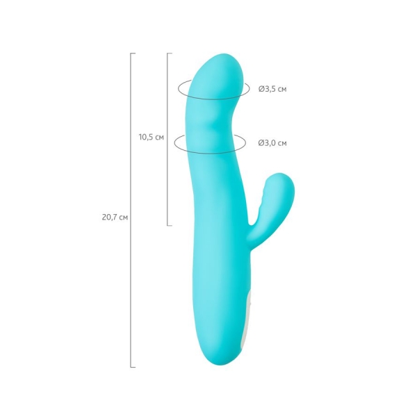 Вибратор-ротатор с клиторальной стимуляцией JOS MERRY-SWI, голубой, 20,7 см